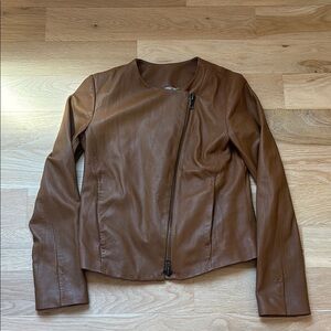 Vince Brown Leather Jacket Timeless Style
